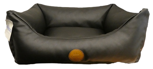 Lädersäng - svart - hundkorg - 2 storlekar