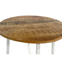 Soffbord - Runt 60 cm vardagsrumsbord - Sidobord Cannes svart metallstomme, vit eller antiksilver